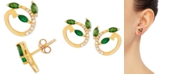Macy's Emerald (1/2 ct. t.w.) & Diamond Accent Stud Earrings in 14k Gold